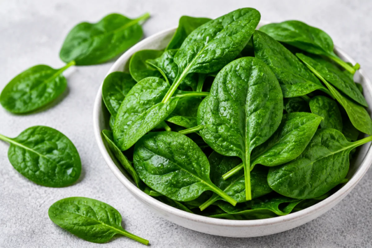 Fresh baby spinach leaves