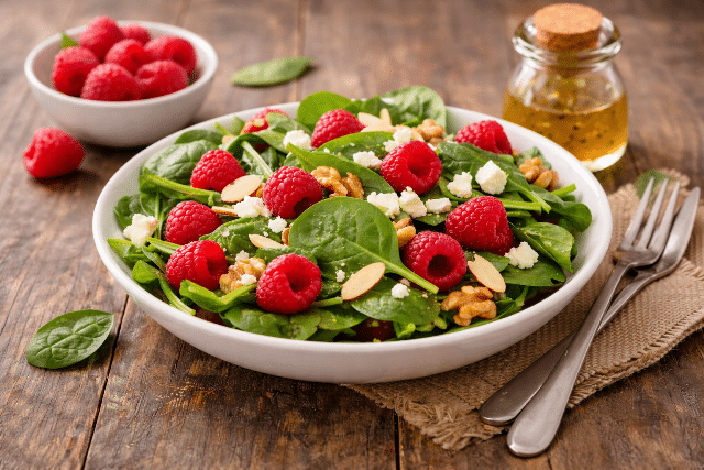 raspberry spinach salad