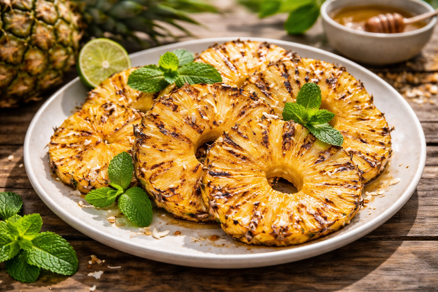 Caramelized grilled pineapple slices – delicious daily anti-inflammatory treat